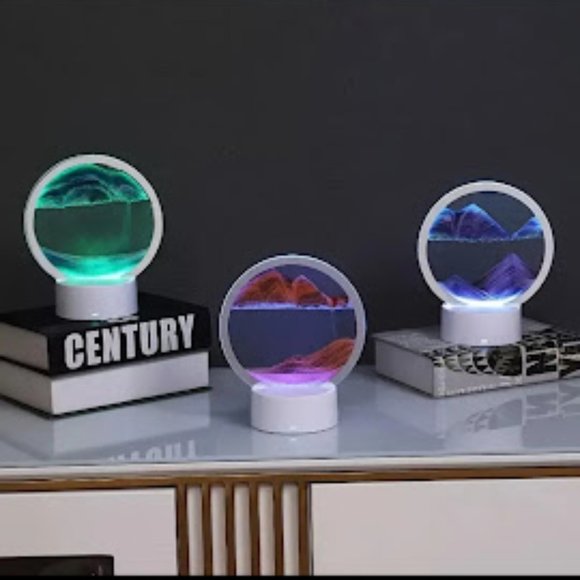 COLOR CHANGING QUICKSAND PAINTING HOURGLASS IN MOTION TABLE LIGHT - Picture 4 of 5